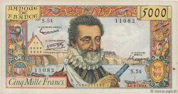 5000 Francs HENRI IV FRANCE 1958 F.49.06