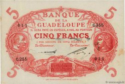 5 Francs Cabasson rouge GUADELOUPE  1943 P.07c AU