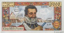 5000 Francs HENRI IV FRANKREICH 1957 F.49.04
