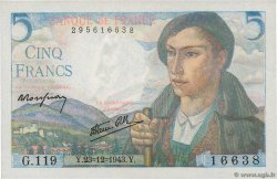 5 Francs BERGER FRANCE 1943 F.05.05