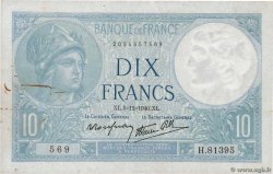 10 Francs MINERVE modifié FRANCE  1940 F.07.23 VF
