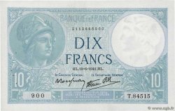 10 Francs MINERVE modifié FRANCE  1941 F.07.29 XF