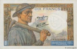 10 Francs MINEUR FRANCE  1943 F.08.08 SUP+