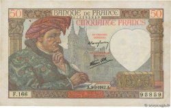 50 Francs JACQUES CŒUR FRANCE  1942 F.19.19 VF+