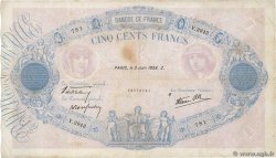 500 Francs BLEU ET ROSE modifié FRANCE  1938 F.31.13