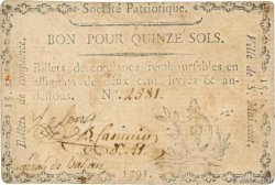 15 Sols FRANCE regionalism and miscellaneous Saint-Maixent 1791 Kc.79.063 VF+