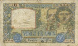 20 Francs TRAVAIL ET SCIENCE FRANCE  1940 F.12.08 pr.TB