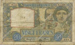 20 Francs TRAVAIL ET SCIENCE FRANCE  1940 F.12.09 pr.TB