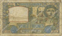 20 Francs TRAVAIL ET SCIENCE FRANCE  1940 F.12.10 B