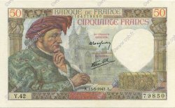 50 Francs JACQUES CŒUR FRANCE  1941 F.19.07 NEUF