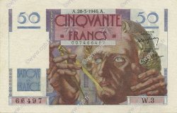 50 Francs LE VERRIER FRANKREICH  1946 F.20.02 VZ to fST