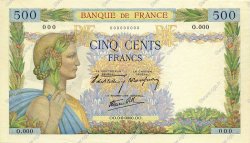 500 Francs LA PAIX Spécimen FRANKREICH  1940 F.32.01S ST