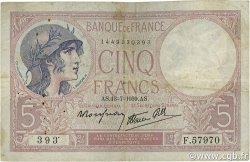 5 Francs FEMME CASQUÉE modifié FRANCE  1939 F.04.01 TB