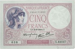 5 Francs FEMME CASQUÉE modifié FRANCE  1939 F.04.08