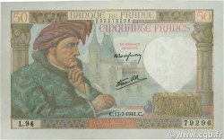 50 Francs JACQUES CŒUR FRANCE  1941 F.19.12 SUP