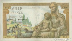 1000 Francs DÉESSE DÉMÉTER FRANCE  1943 F.40.40 TTB à SUP