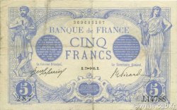 5 Francs BLEU FRANCE  1916 F.02.45 TTB