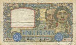20 Francs TRAVAIL ET SCIENCE FRANCE  1940 F.12.06 TTB