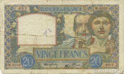 20 Francs TRAVAIL ET SCIENCE FRANCE  1941 F.12.18 TB
