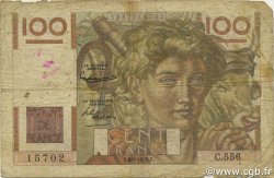 100 Francs JEUNE PAYSAN filigrane inversé FRANCE  1953 F.28bis.02 pr.B