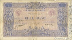 1000 Francs BLEU ET ROSE FRANCE  1924 F.36.40 B+