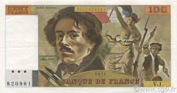 100 Francs DELACROIX FRANCE  1978 F.68.01 SUP