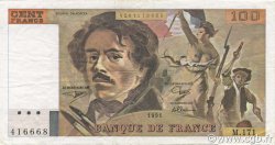 100 Francs DELACROIX imprimé en continu FRANCE  1991 F.69bis.03a2 TTB+
