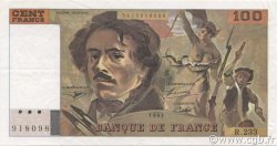 100 Francs DELACROIX imprimé en continu FRANKREICH  1993 F.69bis.08 VZ+