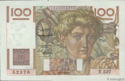 100 Francs JEUNE PAYSAN FRANCE  1953 F.28.36 XF+