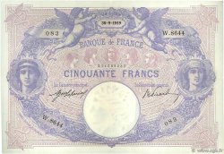 50 Francs BLEU ET ROSE FRANCE  1919 F.14.32 TTB+