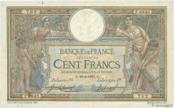 100 Francs LUC OLIVIER MERSON sans LOM FRANCIA  1920 F.23.12 BC+