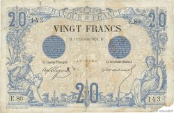 20 Francs NOIR FRANCE  1874 F.09.01 B