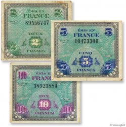 Lot 3 billets du Trésor FRANCE  1944 VF.16-17-18 TB