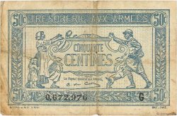 50 Centimes TRÉSORERIE AUX ARMÉES 1917 FRANCE  1917 VF.01.07 TB