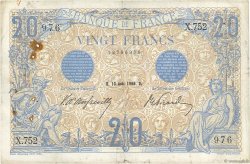 20 Francs BLEU FRANKREICH  1906 F.10.01 S