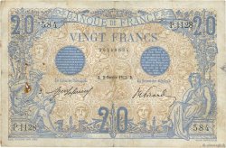 20 Francs BLEU FRANCIA  1912 F.10.02 q.BB
