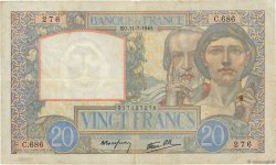 20 Francs TRAVAIL ET SCIENCE FRANCE  1940 F.12.04 VF-