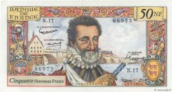 50 Nouveaux Francs HENRI IV FRANCE  1959 F.58.02 pr.SPL