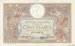 100 Francs LUC OLIVIER MERSON type modifié FRANKREICH  1938 F.25.34 fVZ