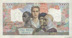 5000 Francs EMPIRE FRANÇAIS FRANCE  1945 F.47.27 pr.TTB