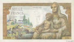 1000 Francs DÉESSE DÉMÉTER FRANCE  1943 F.40.27 TTB
