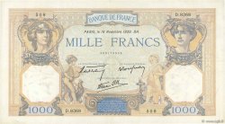 1000 Francs CÉRÈS ET MERCURE type modifié FRANCE  1939 F.38.39 TTB