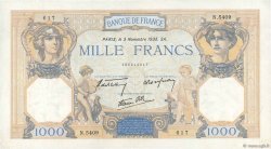 1000 Francs CÉRÈS ET MERCURE type modifié FRANCE  1938 F.38.32 TTB+
