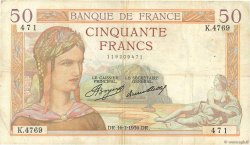 50 Francs CÉRÈS FRANCE  1936 F.17.28 TB