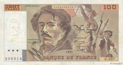 100 Francs DELACROIX 442-1 & 442-2 FRANCE  1995 F.69ter.02a pr.TTB