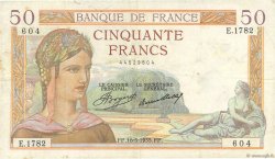 50 Francs CÉRÈS FRANKREICH  1935 F.17.09