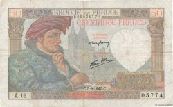 50 Francs JACQUES CŒUR FRANCE  1940 F.19.02 pr.TB