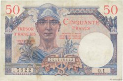 50 Francs TRÉSOR FRANÇAIS FRANCIA  1947 VF.31.01 q.BB
