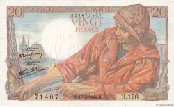 20 Francs PÊCHEUR FRANCE  1944 F.13.09 TTB+