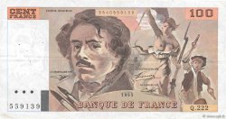 100 Francs DELACROIX imprimé en continu FRANCE  1993 F.69bis.07 pr.TTB